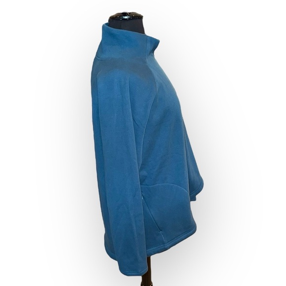 ATHLETA Cozy Karma Asymmetrical Zip Pullover Plus 1X Dark Sardinia Blue - Picture 5 of 13